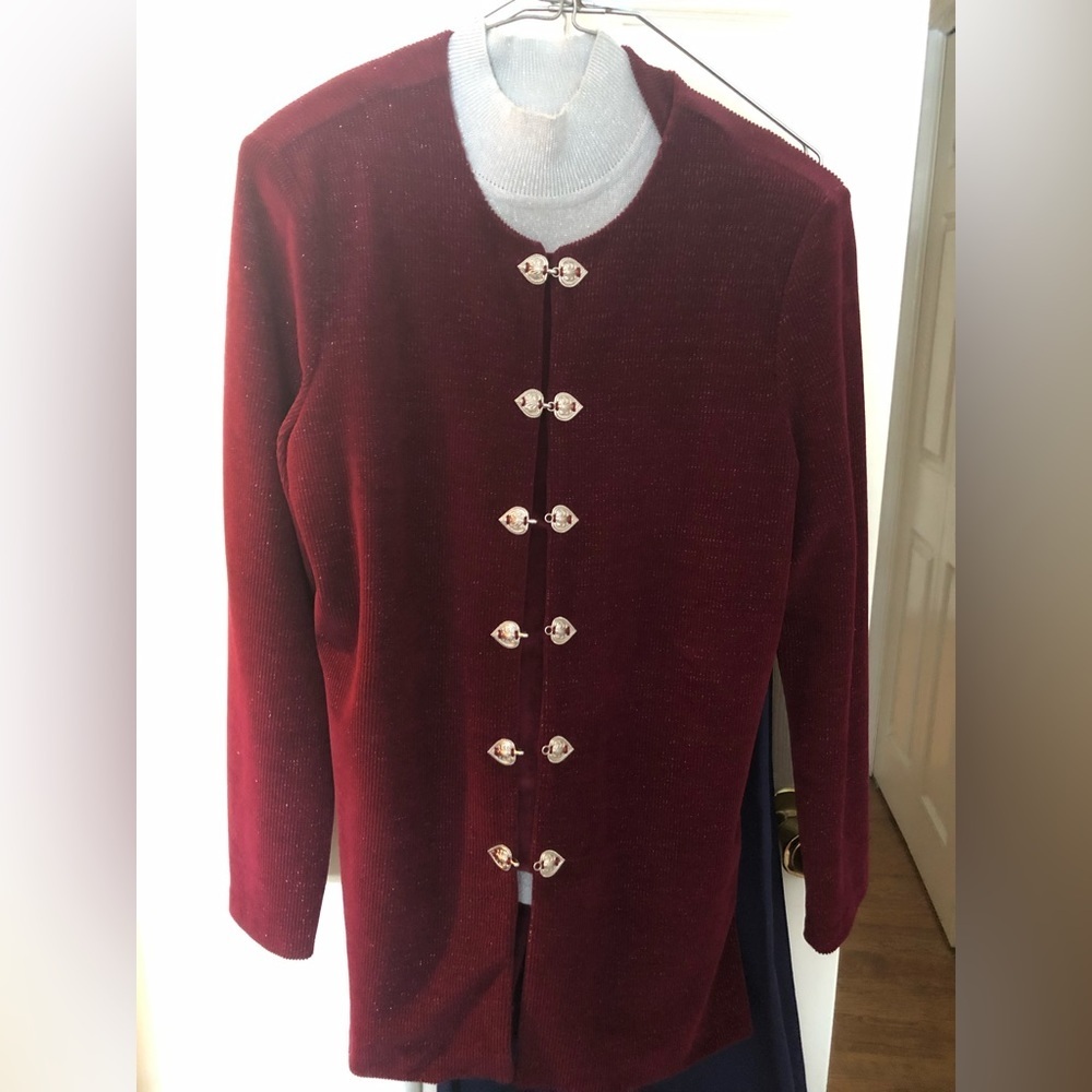 Burgundy Sweater Set Ladies Two Pieces